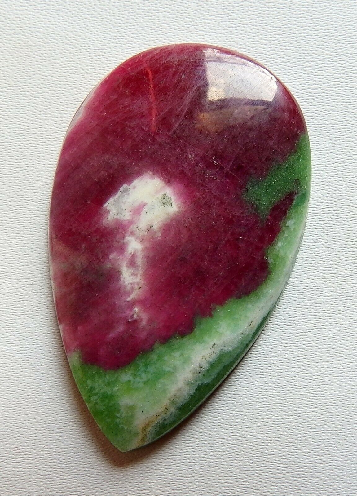 60.00 Ct. Natural Ruby In Zoisite Cabochon Pear 44x27x5 Top Quality Gemstone