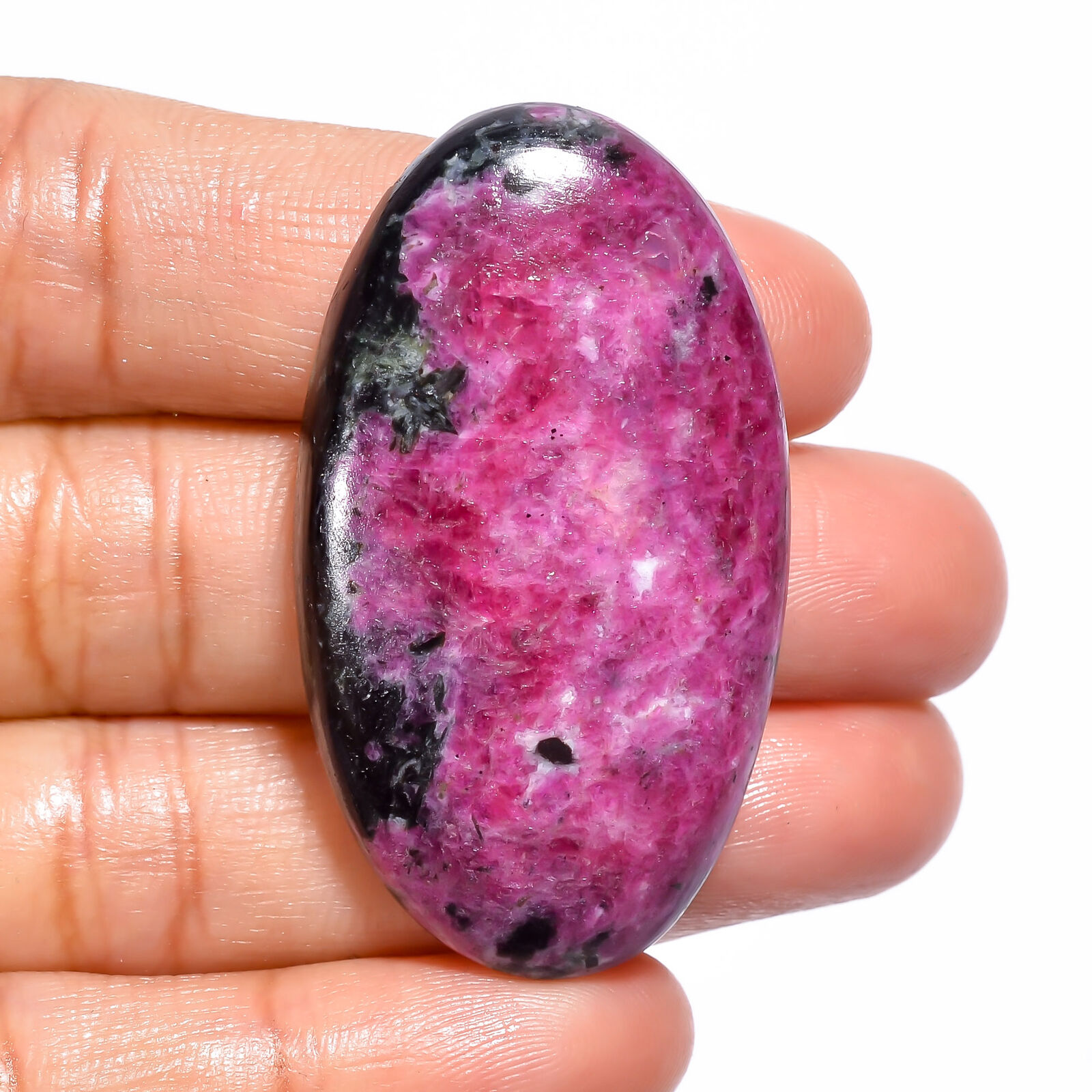 Natural Ruby Zoisite Oval Shape Cabochon Loose Gemstone 90 Ct. 45x25x7mm Gc-9571