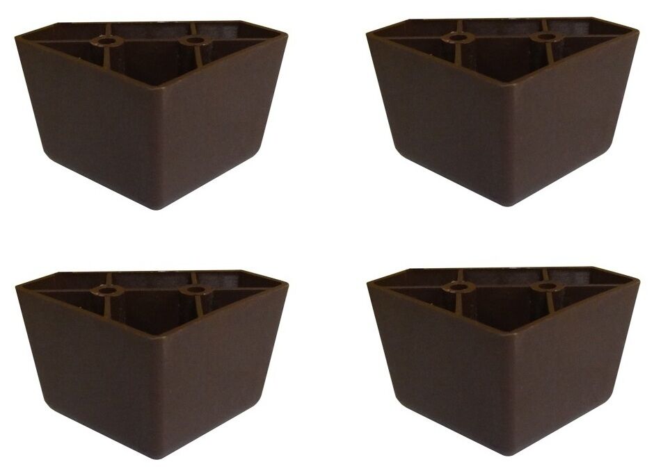 Set Of 4 Universal Dark Brown Plastic Furniture Triangle Legs - Sofa/couch/chair