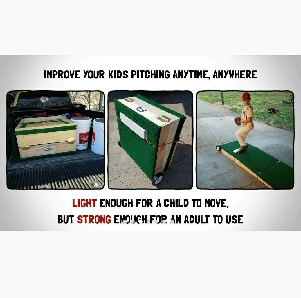 Tri-fold Portable Pitching Mound! 8" Ages 13-15! Easy To Set-up And Roll Around!