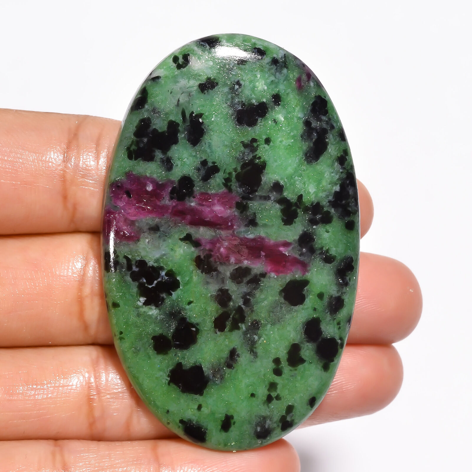 Aaa+ Natural Ruby Zoisite Oval Cabochon Loose Gemstone 149 Ct. 60x38x6mm Ee20414