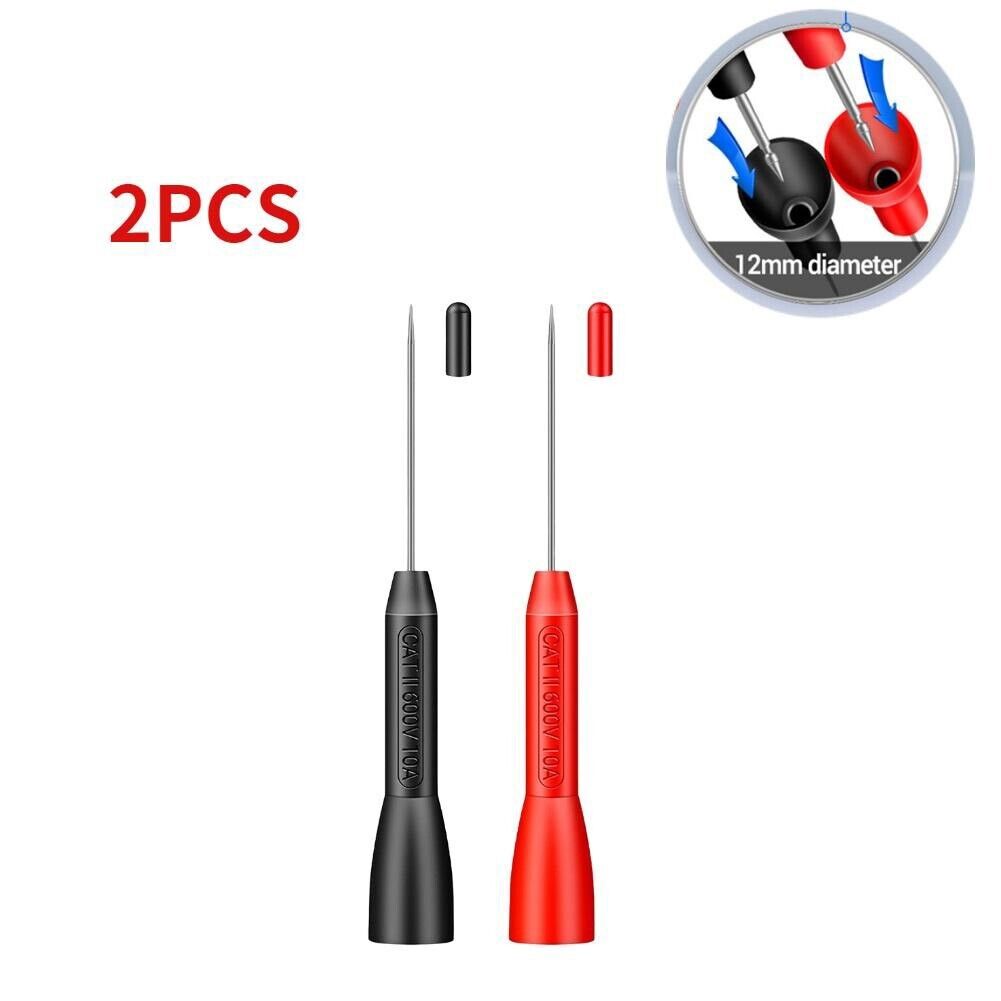 2-pack Test Probes Insulation Piercing Needle For Multimeters Red+black 84.3mm