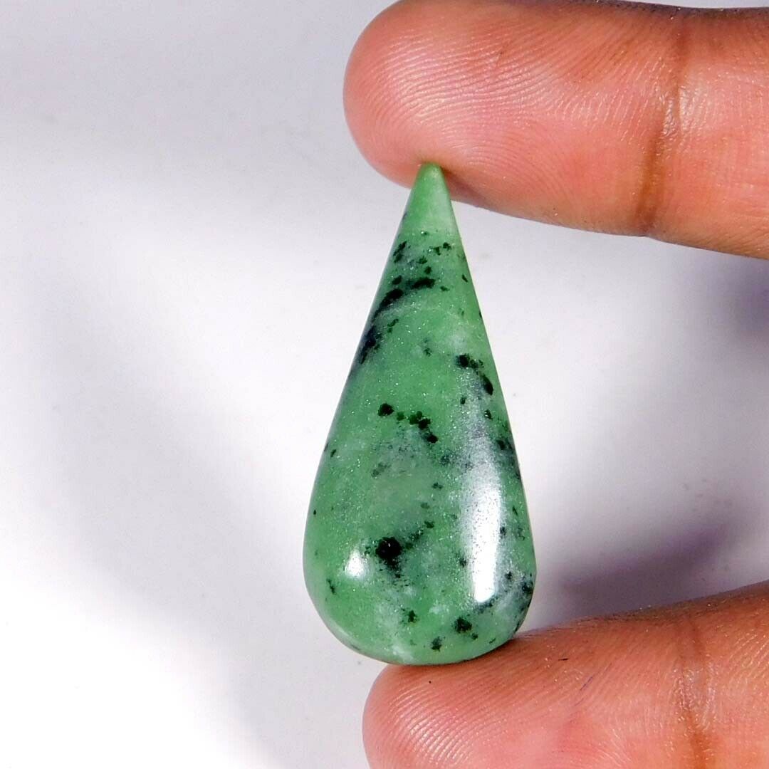 Natural Quality Rare Green Ruby Zoisite Pear Cabochon Loose Gemstone 31.60cts.