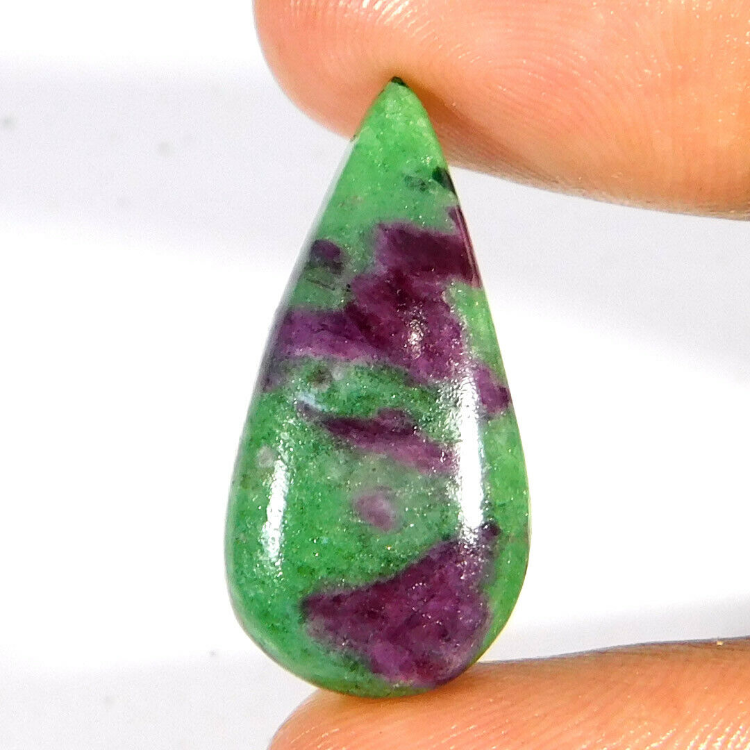 18.05cts. Natural Unique Ruby In Zoisite Pear Cabochon Gemstone 27 X 13 X 05mm