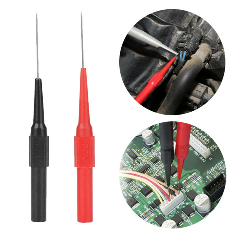 2pcs Insulation Piercing Needle Non-destructive Test Probes Red / Black Tool Set