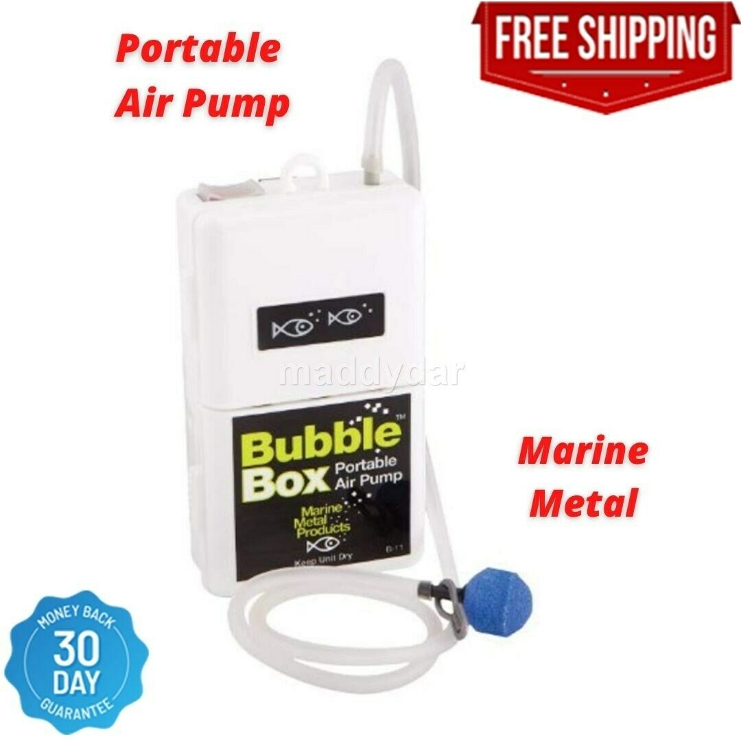 Portable Air Pump Marine Aerator Bubble Live Well Fish Bait Marine Metal Box