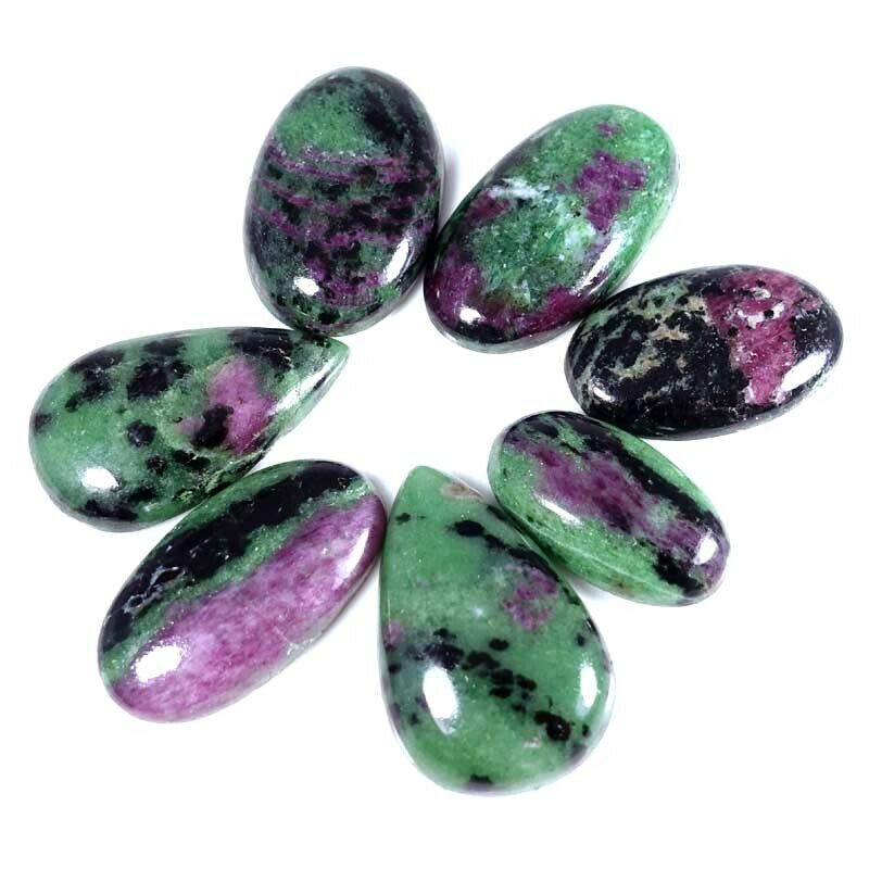 100% Natural Ruby Zoisite Mix Lot Cabochon Mix Size 129.25cts.