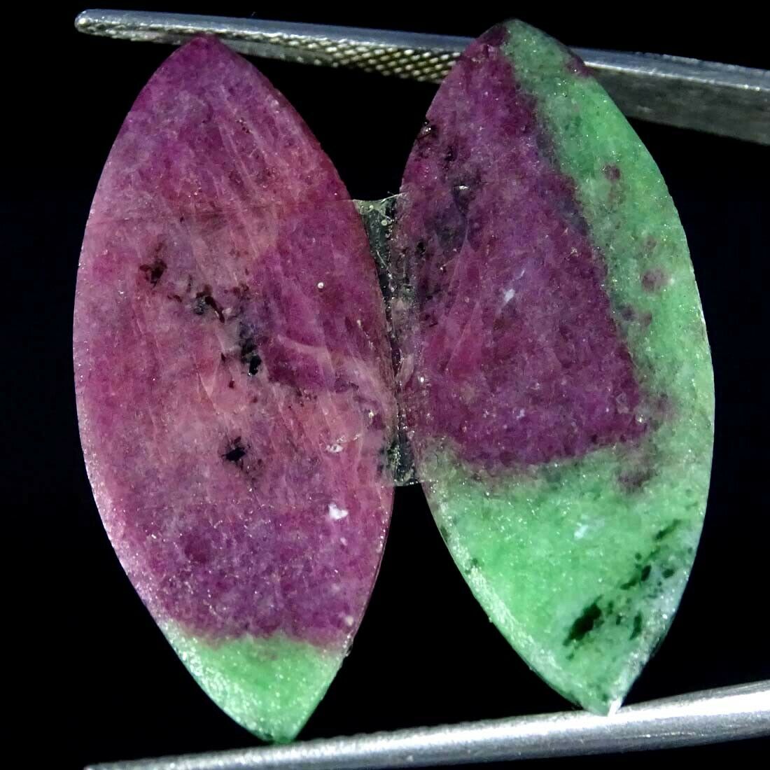 31.70cts Natural Ruby Zoisite Marquise Pair Cabochon Loose Gemstone