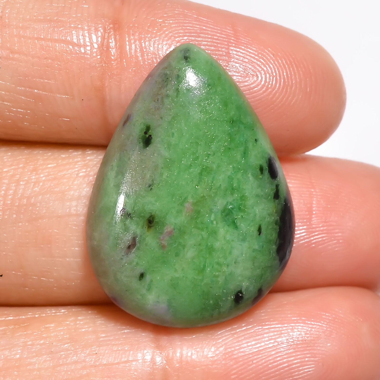 Aaa+ Natural Ruby Zoisite Pear Cabochon Loose Gemstone 27.5 Ct 26x19x6mm Ee20260