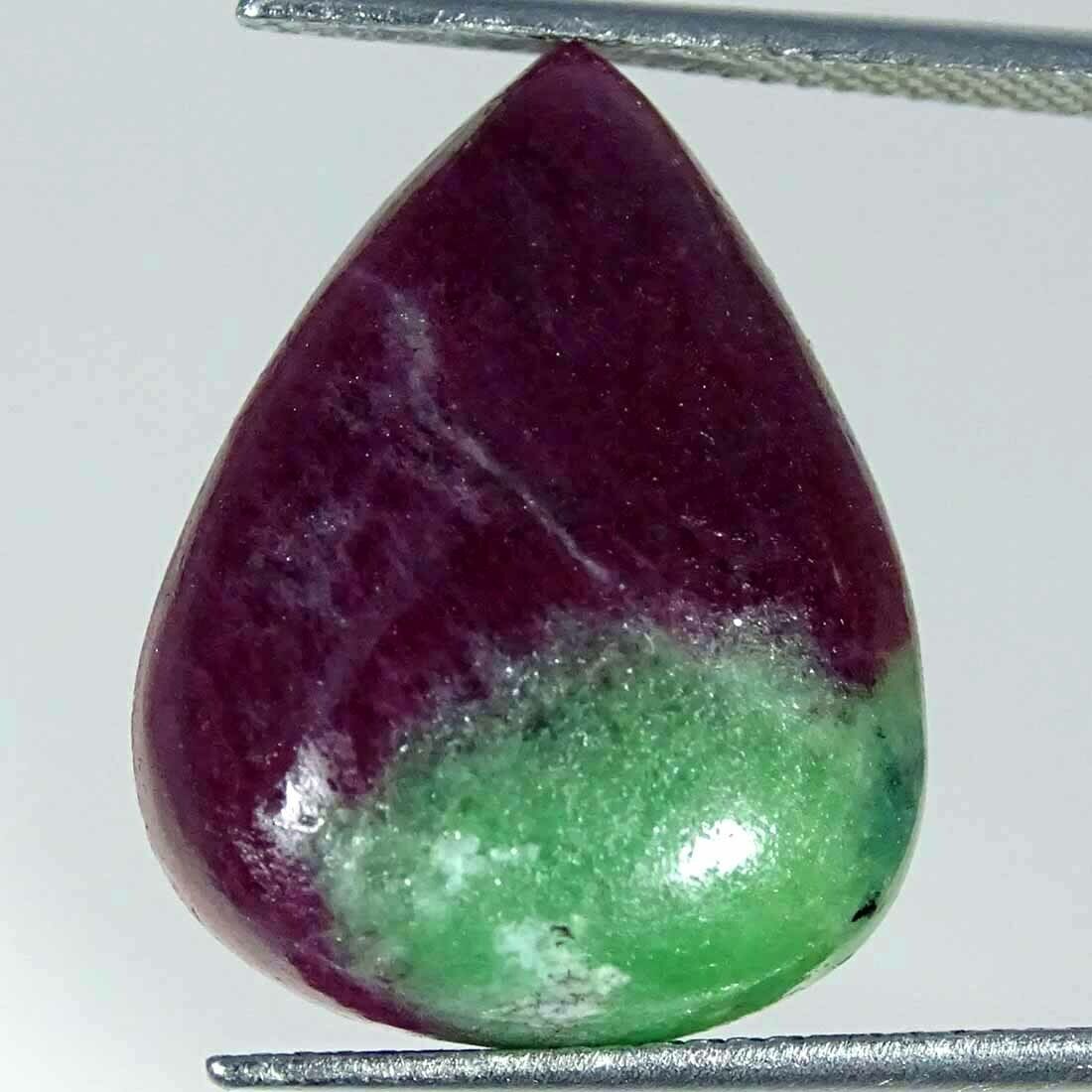 18.80cts Natural Ruby Zoisite Pear Cabochon Loose Gemstone