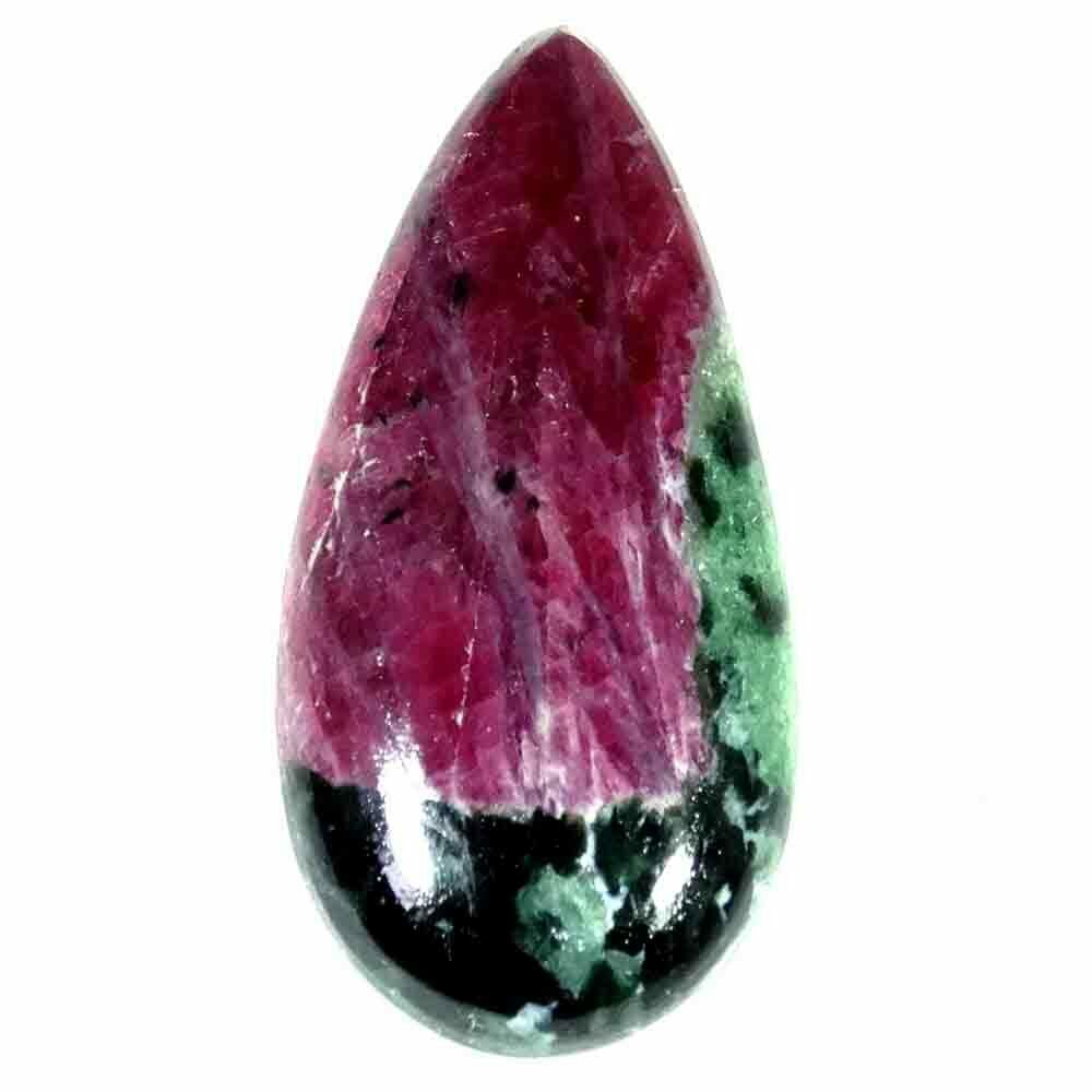 18.25cts. 13x27x5mm 100% Natural Royal Ruby In Zoisite Pear Cab Loose Gemstone