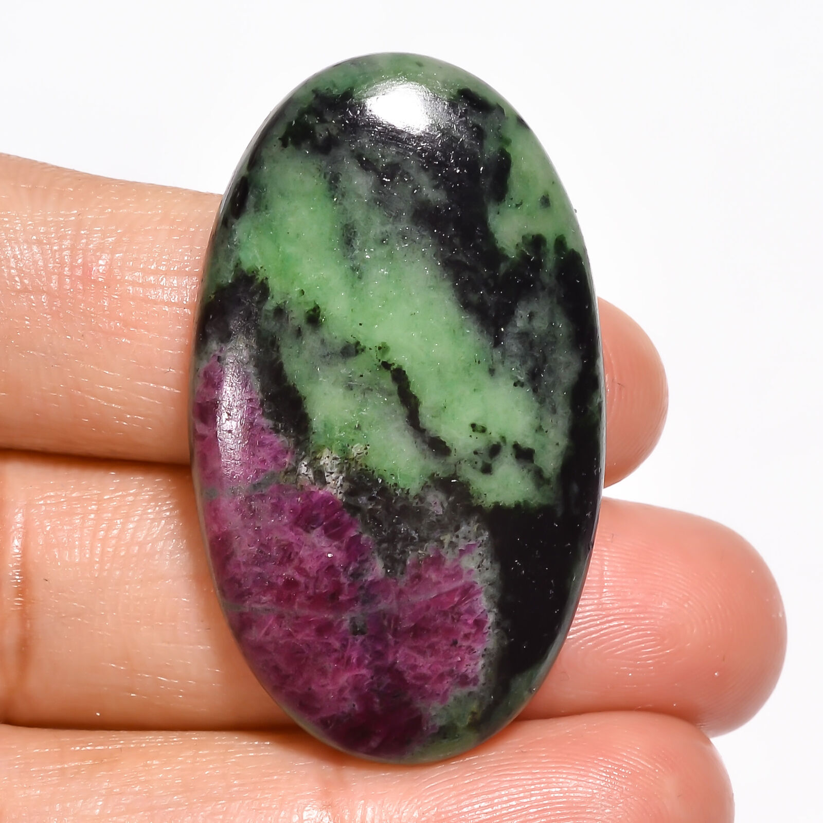 Aaa+ Natural Ruby Zoisite Oval Cabochon Loose Gemstone 59.5 Ct 39x23x6mm Ee20328
