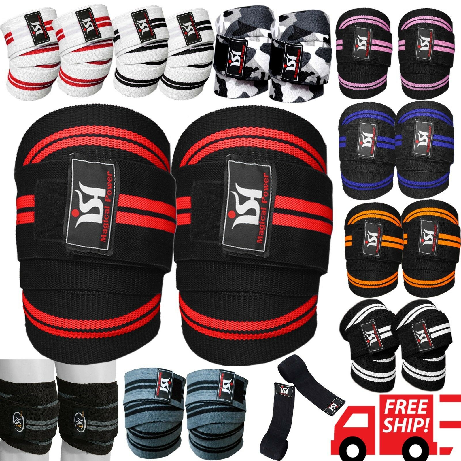 Gym Weight Lifting Knee Wraps Bandage Straps Guard Powerlifting Pads Sleeves