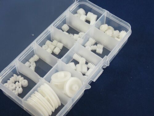 90pcs X 10 Kinds Of Plastic Spur Gear Worm  Gear Pulley Diy Model Accessories