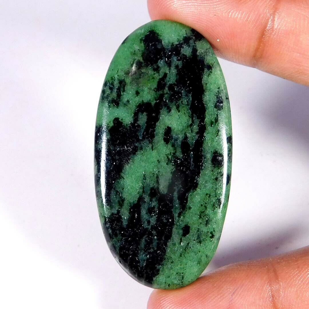 Natural Quality Rare Green Ruby Zoisite Oval Cabochon Loose Gemstone 85.00cts.