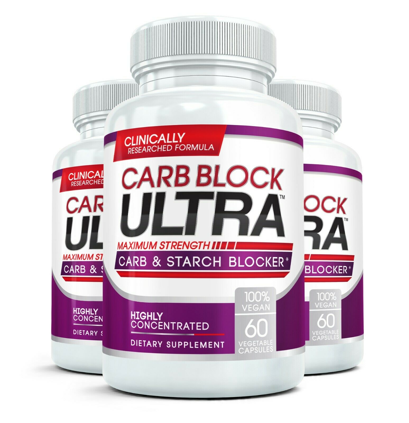 Carb Blocker Ultra Diet Pill Intercept Starch (3 Bottles)