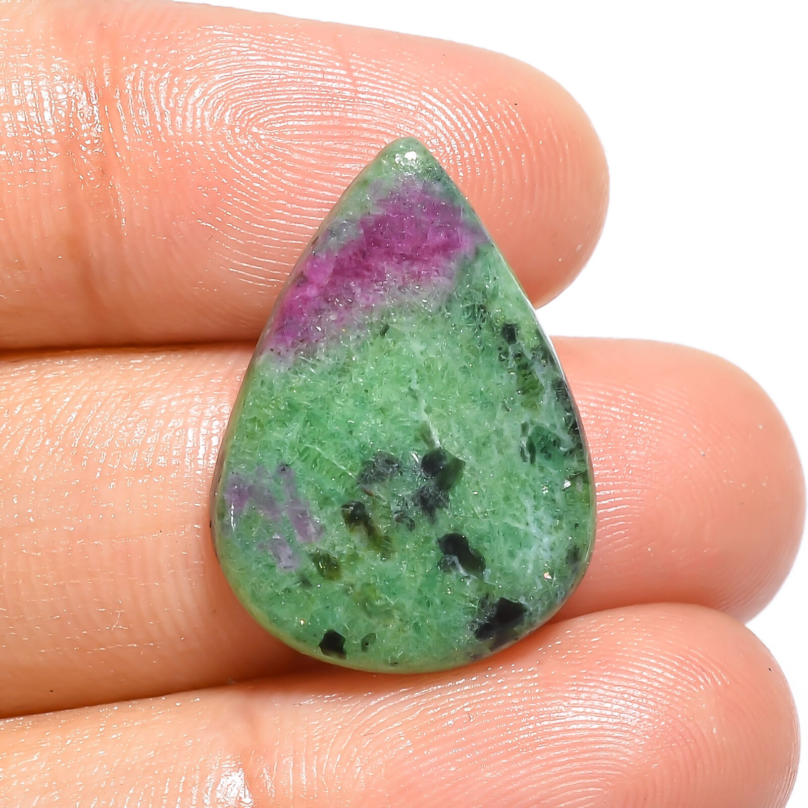 Aaa+ Natural Ruby Zoisite Pear Cabochon Loose Gemstone 12 Ct. 22x16x4mm Ee-16783