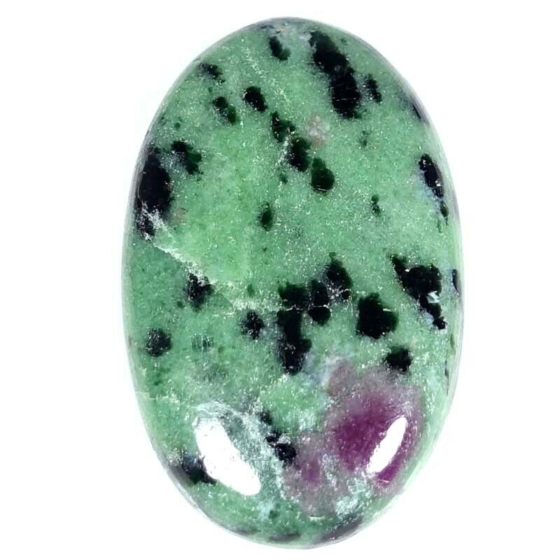 100% Natural Ruby Zoisite Gemstone Oval Cabochon 19 X 31 X 05mm. 35.00cts.