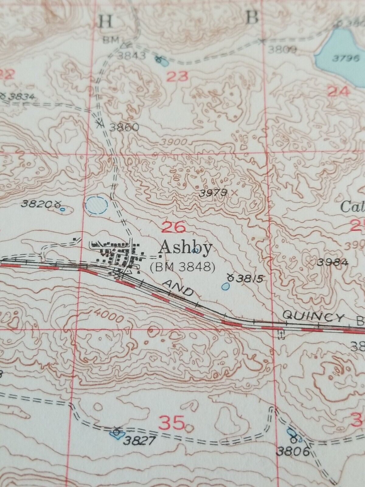 Ashby Nebraska Original 1948 (1965) Usgs Quadrangle 21x17 Map Excellent Cond.