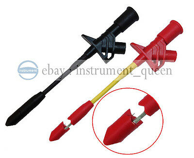 Fully Insulated Quick Piercing Test Clips Multimeter Test Probe Spring Load